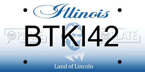 BTKI42 Illinois License Plate