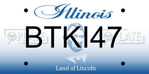 BTKI47 Illinois License Plate