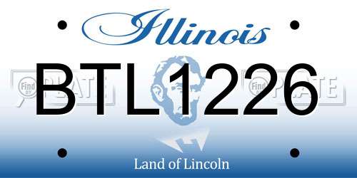 BTL1226 Illinois License Plate