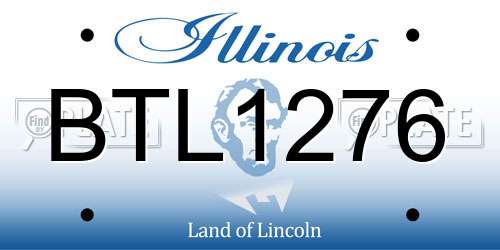 BTL1276 Illinois License Plate