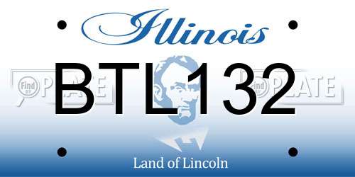 BTL132 Illinois License Plate