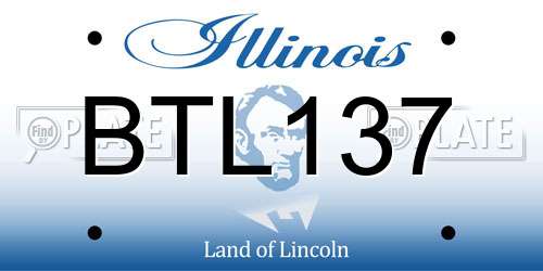BTL137 Illinois License Plate