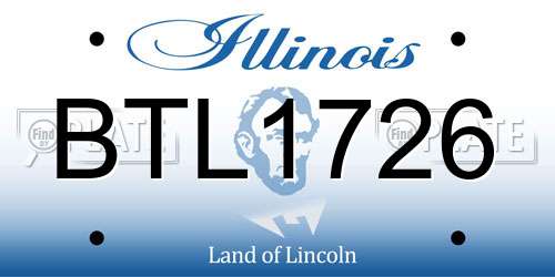 BTL1726 Illinois License Plate