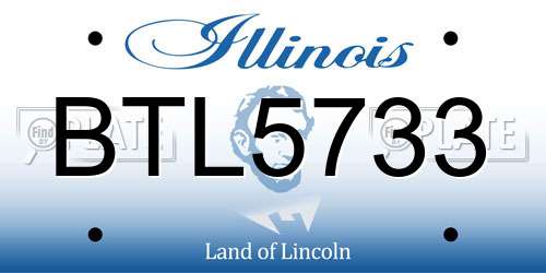 BTL5733 Illinois License Plate