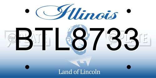 BTL8733 Illinois License Plate