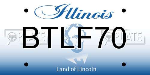 BTLF70 Illinois License Plate