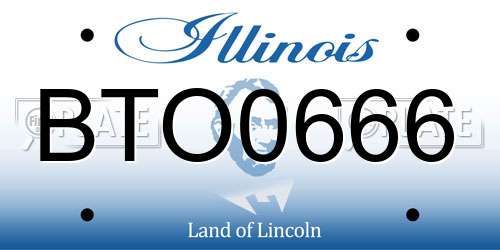 BTO0666 Illinois License Plate