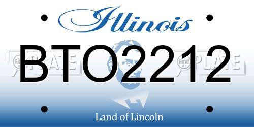 BTO2212 Illinois License Plate
