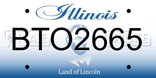 BTO2665 Illinois License Plate