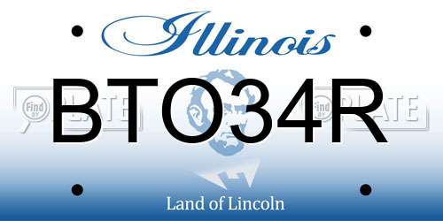 BTO34R Illinois License Plate