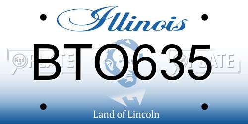 BTO635 Illinois License Plate