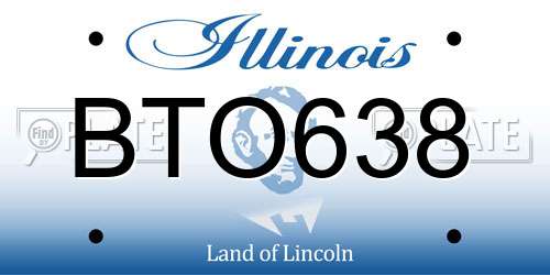 BTO638 Illinois License Plate