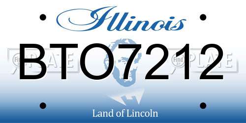 BTO7212 Illinois License Plate