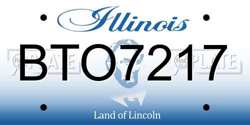 BTO7217 Illinois License Plate