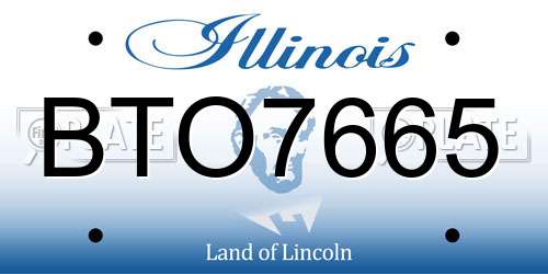 BTO7665 Illinois License Plate