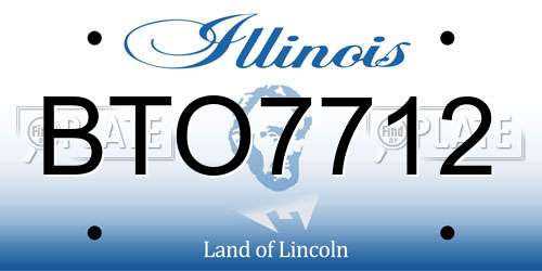 BTO7712 Illinois License Plate