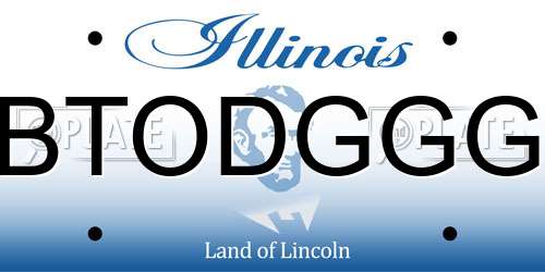 BTODGGG Illinois License Plate