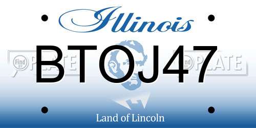 BTOJ47 Illinois License Plate