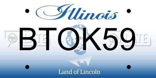 BTOK59 Illinois License Plate