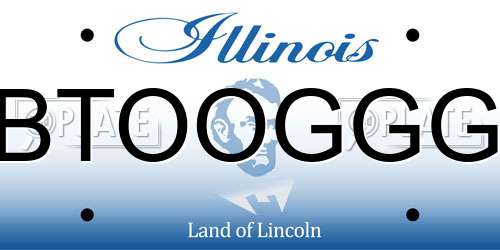 BTOOGGG Illinois License Plate