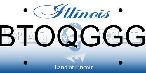 BTOQGGG Illinois License Plate
