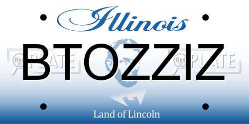 BTOZZIZ Illinois License Plate