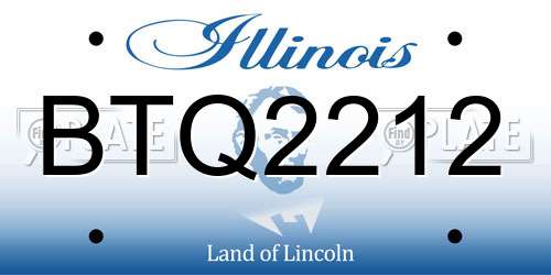 BTQ2212 Illinois License Plate
