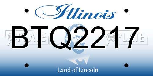 BTQ2217 Illinois License Plate