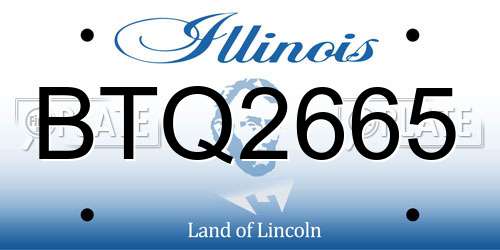 BTQ2665 Illinois License Plate