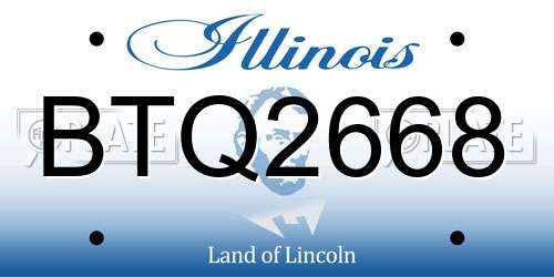 BTQ2668 Illinois License Plate