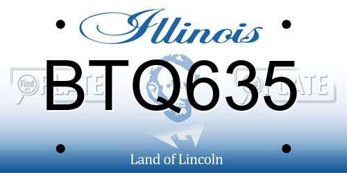 BTQ635 Illinois License Plate
