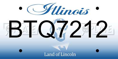 BTQ7212 Illinois License Plate