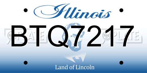 BTQ7217 Illinois License Plate