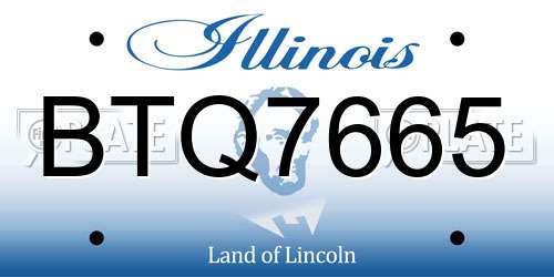 BTQ7665 Illinois License Plate