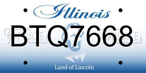 BTQ7668 Illinois License Plate