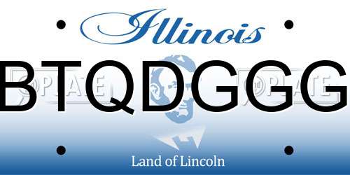BTQDGGG Illinois License Plate
