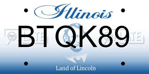 BTQK89 Illinois License Plate