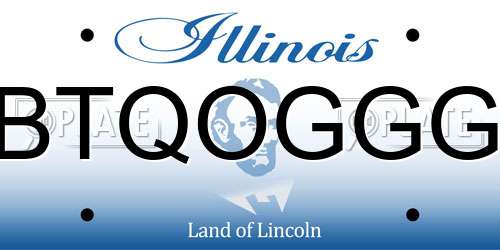 BTQOGGG Illinois License Plate