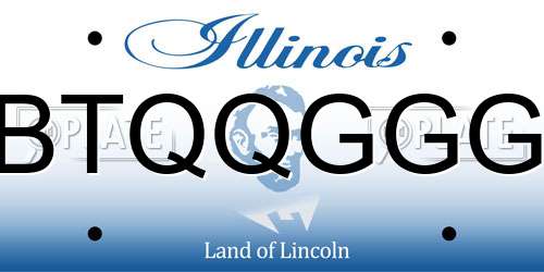 BTQQGGG Illinois License Plate