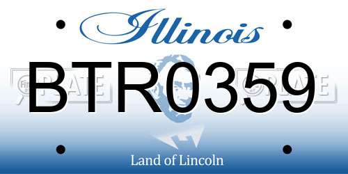 BTR0359 Illinois License Plate