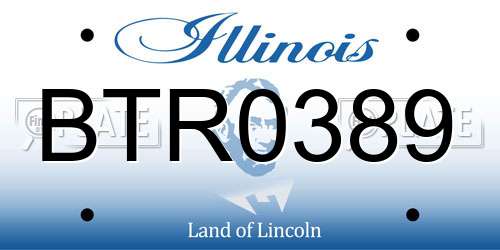 BTR0389 Illinois License Plate