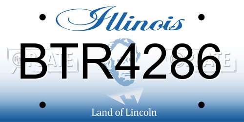 BTR4286 Illinois License Plate