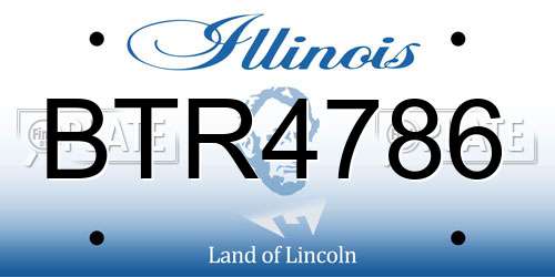 BTR4786 Illinois License Plate