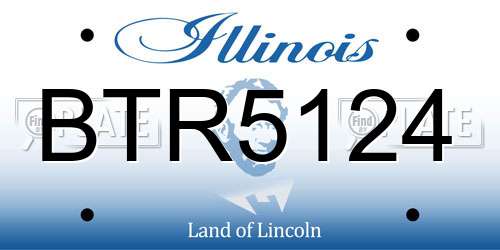 BTR5124 Illinois License Plate