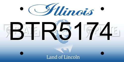 BTR5174 Illinois License Plate