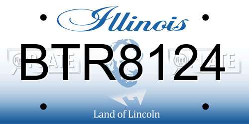 BTR8124 Illinois License Plate