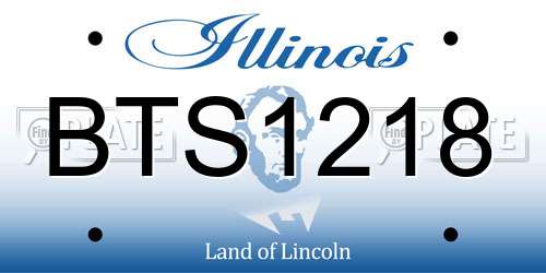 BTS1218 Illinois License Plate