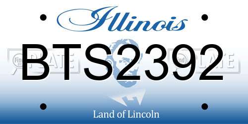 BTS2392 Illinois License Plate