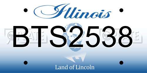 BTS2538 Illinois License Plate