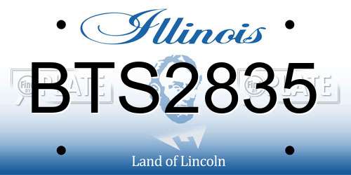 BTS2835 Illinois License Plate